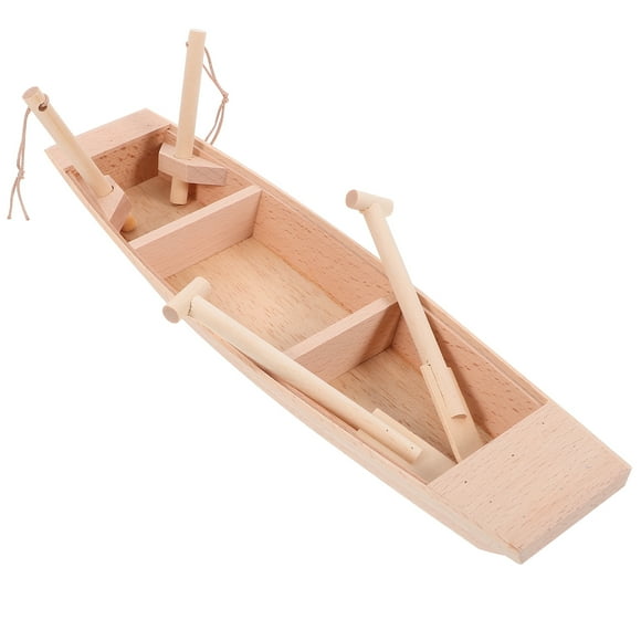 SHINYPASING Boat Home Decor 1Pcs Mini Fishing Boat Decor Wooden Model for Living Room Display