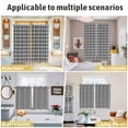 thumbnail image 6 of Geometric Lattice Kitchen Curtains 84 Inch Length, Black Grey Classic Farmhouse Plaid Grommet Top Bedroom Living Room Curtains, Light Filtering Cafe Curtain Drapes 2 Panels Set 84''x84'', 6 of 9