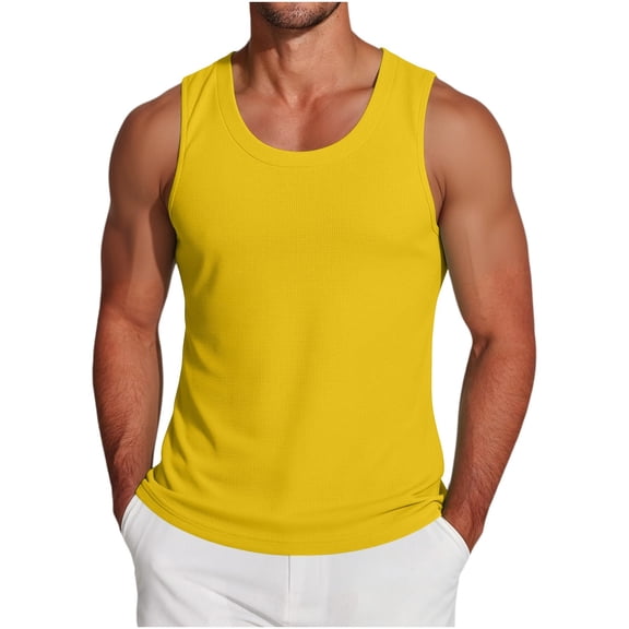 LIaqionyy Men's Tank Top Gym Workout Sleeveless Muscle Shirts Summer Running Lightweight Breathable Tees Shirt