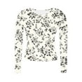 thumbnail image 5 of Cutuoiiu Women's Casual Crewneck Long Sleeve Floral Printed Stylish Prints Tunic Tops Gifts, 5 of 6