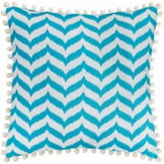 Better Homes and Gardens Ikat Chevron Trendy Toss Pillow with Playful Pompoms