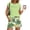 Green, variant on Women's Beachy Floral Co-ord, Sleeveless Pleated Blouse and Drawstring Shorts, Hawaii Themed Party and Travel Outfit Beige XXL