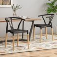 thumbnail image 3 of Plastic Dining Chair Set of 2 - Modern Style , Y-Shaped Wishbone Design in Premium Plastic and Durable Beechwood Legs, Lightweight and Portable Perfect for Indoor Dining and Kitchen Seating, 3 of 7