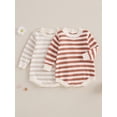 thumbnail image 3 of Gupgi 0-18M Chandail pour Bébés Garçons Filles Combinaison à Rayures Manches Longues Col Rond Hiver, 3 of 9