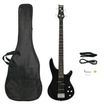 Glarry GIB Electric Bass Guitar, Full Size 4 Strings Bass with Strap, Carring Bag, Amp Wire, Wrench Tool and Plectrum, Black