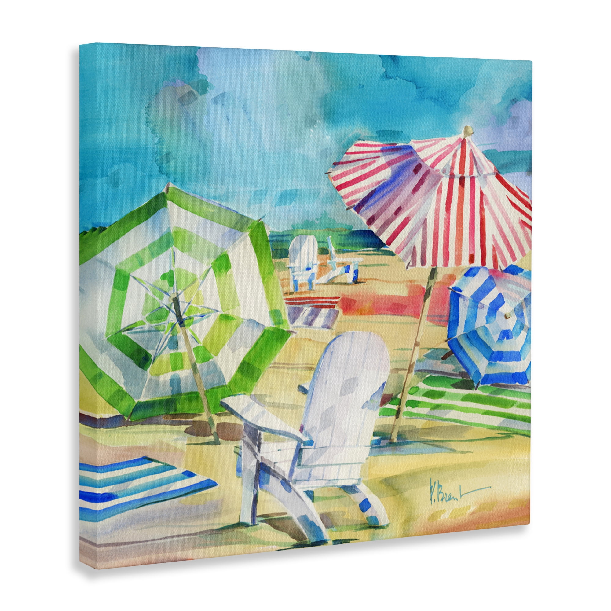 Stupell Industries Ventura Beach Umbrellas Canvas Wall Art, design by Paul Brent