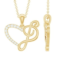 Rosec Jewels Natural Diamond Heart Pendant Chain with Music Note - HI-SI Quality - Ready to Gift for Valentines Day, 10K Yellow Gold