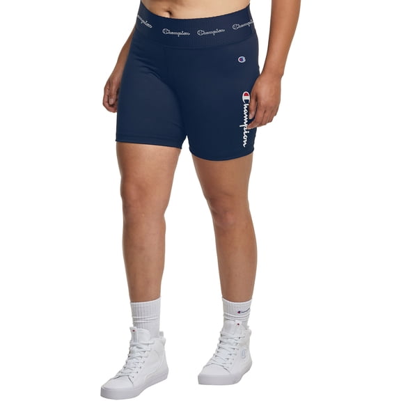 Champion Women's Plus Authentic Graphic Bicycle Shorts, Black Multi (1X)
