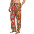 thumbnail image 2 of Daiia Vector Mexican Otomi Style Bright Men's Sleep Pant with Pockets and Drawstring,Pajama Pants-Medium, 2 of 9