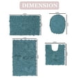 thumbnail image 4 of Home Weavers Bell Flower Collection 100% Cotton Non-Slip Bathroom Rug Set Machine Washable Toilet Lid Cover, Bath Rug, Bathroom Rug, U Shaped Contour, Blue Color 4 Piece Bath Rug set, 4 of 9