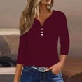 thumbnail image 2 of ZJXFGS Womens' Tops, Tees & Blouses Blouses for Women Casual Womens Workout Tops Blouses for Women Dressy Casual Womens 3/4 Sleeve Tops and Blouses Womens Blouses Dressy Red 2XL, 2 of 5