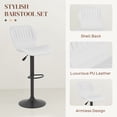 thumbnail image 4 of HOMCOM Bar Stools Set of 2, PU Leather Adjustable Swivel Barstools, 4 of 10