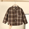 thumbnail image 2 of mgoYE Boys Flannel Shirt Toddler Plaid Shirt Long Sleeve Button Down Shirts Kids Casual Tops(Coffee,18-24 Months), 2 of 5
