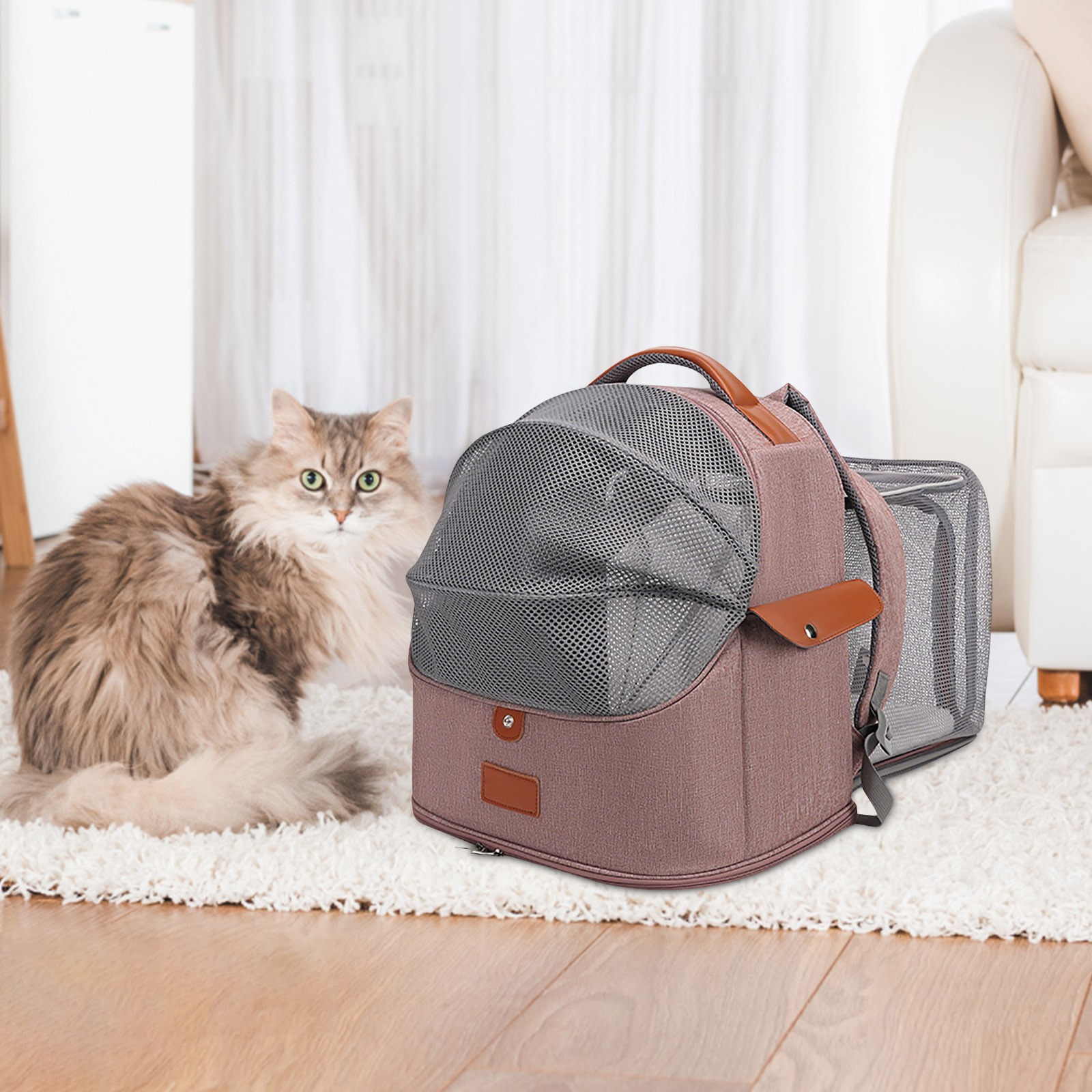 Pet Backpack Nylon Comfortable Chew Resistant for Cats Dogs Indoor Outdoor Travel Hiking