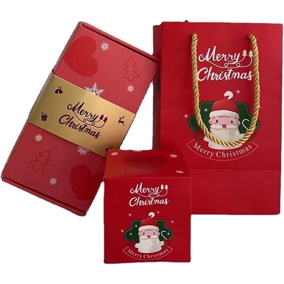 Teissuly Surprise Box Gift Box - Creating the Most Surprising Gift, Unique Folding Bouncing Red Envelope Gift Box, Birthday Proposal Box, Luxury Gift Box for Present (20 Bounces, Red Christmas)