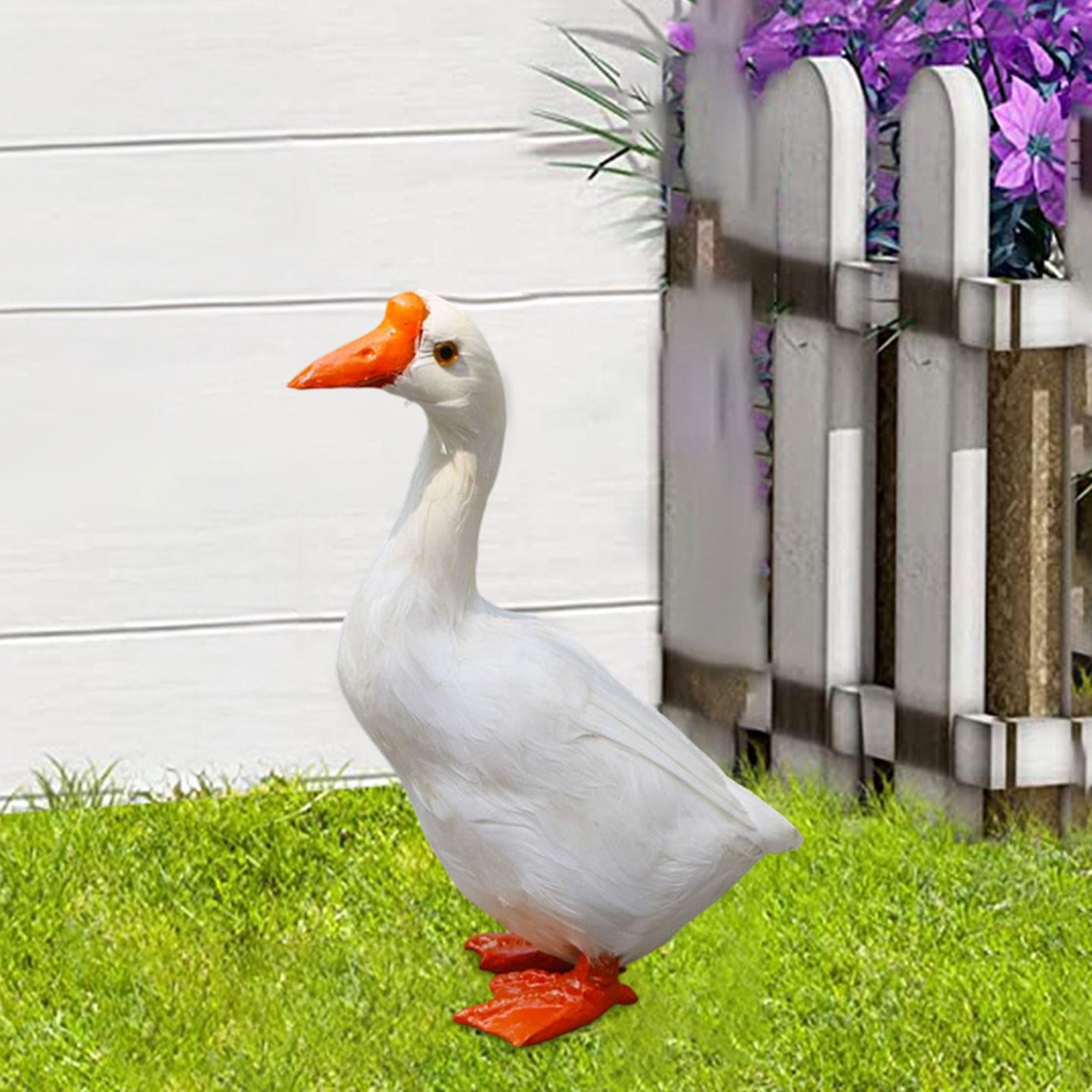 Aymzbd Goose Garden Statue Realistic Ornament Sculpture for Patio Living Room Porch 20cm