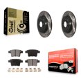 thumbnail image 1 of Transit Auto Rear Coated Drilled Slotted Disc Brake Rotors and Semi-Metallic Pads Kit for Car Ford Five Hundred Freestyle Taurus X Mercury Sable Montego KDF-100442, 1 of 11