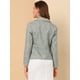 thumbnail image 5 of Chaqueta Tipo Blazer Informal Con Solapa De Muesca Y Manga Larga Para Mujer Cuadros grises M, 5 of 6