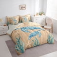 thumbnail image 2 of spefrowx Boho Wood Turtle Twin Bedding for Women, Teal Mandala Starfish Seaweed Bedding Comforter Set, Gray Reversible, 7-Piece, 2 of 6