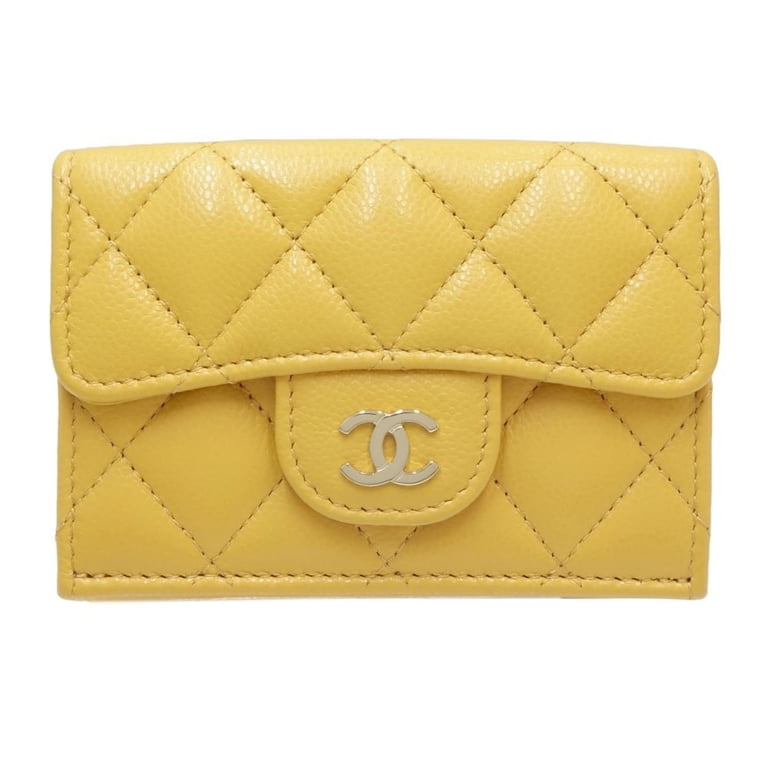 Pre-Owned CHANEL Classic Small Wallet Matelasse Trifold Caviar