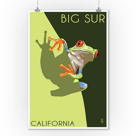 Frog Metal Art Big Sur, California - Tree Frog - Lantern Press Artwork (9x12 Art Print, Wall Decor Travel Poster) ()