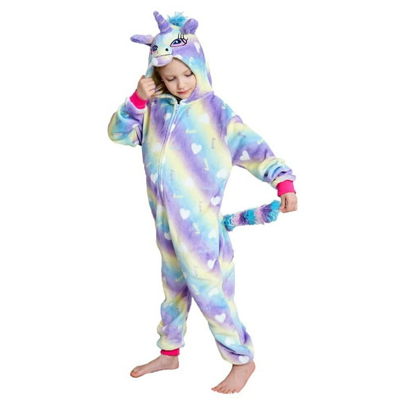 Uderui Pijamas de Unicornio para niños, Disfraz de Cosplay de una Pieza, Ropa de Dormir de Animales para niñas y niños