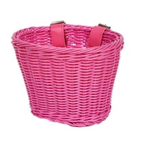Kids Bike Basket Wicker Woven Front Bicycle Basket for Boys Girls Mini Handlebar Basket for Kids Bike Or Scooter