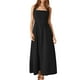 thumbnail image 1 of Vestido midi sin mangas de verano para mujer: hombros descubiertos, cintura alta, vuelo, vestido largo de playa, tejido elástico, 1 of 5