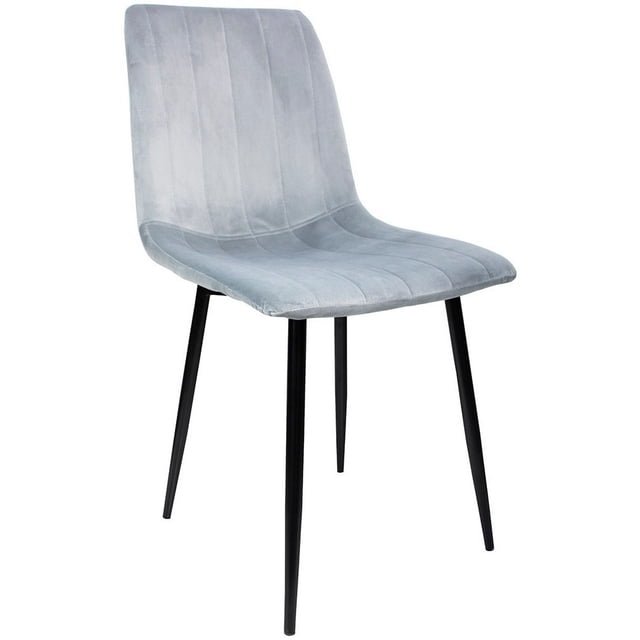 Silla Comedor Eames Tapizada Rack & Pack Gris Terciopelo Sala Habitación