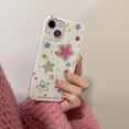 thumbnail image 6 of Sparkly Star Phone Case Compatible with iPhone 11, Cute Korean Bling Glitter Stars Case for Women Girls + Colorful Heart Rhinestone Sticker, 6 of 6