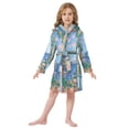 thumbnail image 6 of FORMRS Niños Bathrobe Unisex Hooded Robe Soft Plush Pajamas Sleepwear, Size 2-3T, Sea Window, 6 of 7