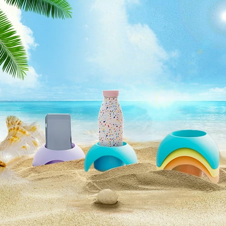 

5 Pack Beach Vacation Essentials Accessories - Beach Sand Coasters Drink Cup Holders Beach Trip Must Haves for Women Adults Family Friends(Multicolor)