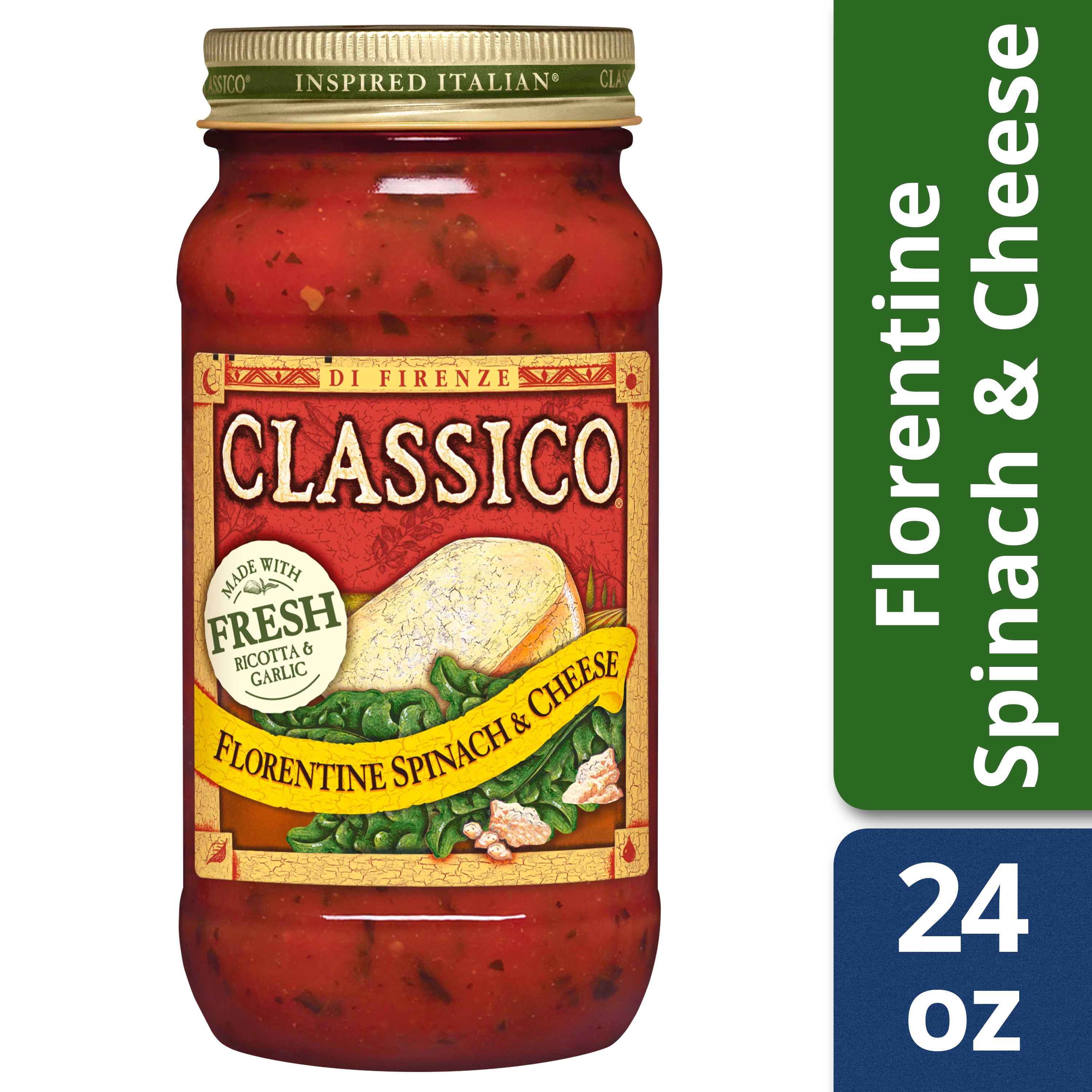 Classico Florentine Spinach and Cheese Pasta Sauce, 24 oz Jar