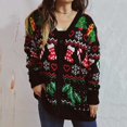 thumbnail image 2 of SRZYMJ Womens Christmas Sweater Funny Button Down Cardigan with Pockets, 2 of 9