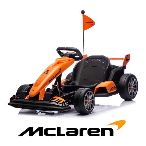 McLaren 24V Go Kart for Kids, Drifting Ride On with LED Lights, Foldable Design, Ride On Toy for Age 6 Kids