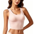 thumbnail image 2 of ClodeEU Women's U Neck Crop Tank Top,Casual Solid Color Sleeveless Racerback Tank Pink,Women's Plus XXL, 2 of 5
