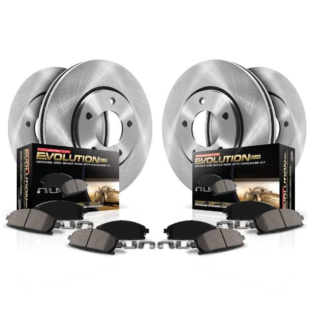 KOE7769 Powerstop Brake Disc and Pad Kits 2-Wheel Set Front New for Mercedes