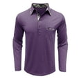 thumbnail image 6 of YFNNUP Men's Casual Shirts Classic Long Sleeve Button Tshirts Regular Fit Solid Basic Golf Shirts, 6 of 6