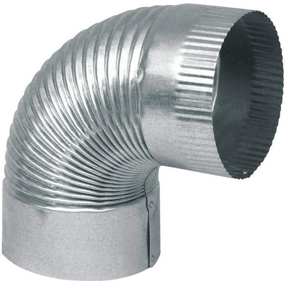 Imperial 30 Ga. 6 in. Galvanized Crimped Elbow - 1 Each