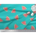 thumbnail image 2 of Soimoi Green Poly Georgette Fabric Watermelon Fruits Decor Fabric Printed Yard 52 Inch Wide, 2 of 3