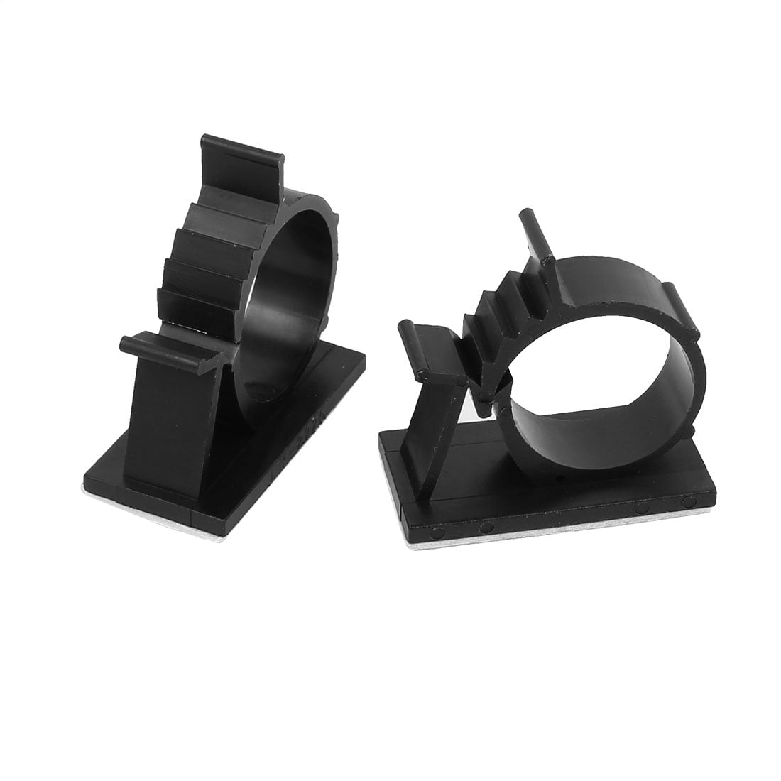 2Pcs Self Adhesive Adjustable Wire Cable Ties Clamps Sticker Clips Black 25.4mm