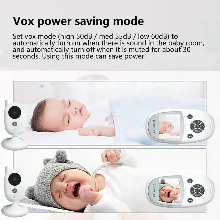 HelloBaby Baby Monitor- HB26 Video Baby Monitor with 2.4 inch Screen, Night  Vision, Temperature Sensor, VOX Mode, One-Way Talk 