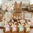 thumbnail image 5 of Strafriture Easter Bunny Bags Set, 36pcs Bunny Party Favor Bags DIY Bunny Gift Boxes with Ribbon and Wooden Tags, Paper Rabbit Ears Bags Bulk for Easter Spring, 5 of 6