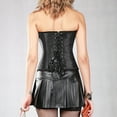 thumbnail image 4 of Women's Gothic Jacquard Corset Bustier Princess Renaissance Corsets 1920s Satin Ruched Elegant Overbust Top, 4 of 4