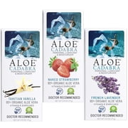 Best Natural Personal Lubricant & Moisturizer, Assorted Water Based Lube Travel Bundle for Her, Him, Couples: 1 each - Strawberry Flavored, Vanilla Flavored, French Lavender Scented by Aloe Cadabra
