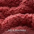 thumbnail image 5 of Anjee Soft Fuzzy Faux Fur Throw Blanket, Reversible Shaggy Cozy Furry Blanket, Breathable & Washable, 90" x 90", Pink Color, 5 of 9