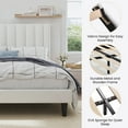 thumbnail image 4 of SHA CERLIN White Full Size Platform Bed Frame with Velvet Channel Headboard, Adult, 4 of 9