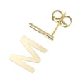 thumbnail image 3 of JewelStop 14K Yellow Gold 6.4x5.5mm Polished Initial-M Post Earrings With Push Back Clasp, 3 of 5