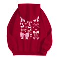 thumbnail image 5 of VISALY Hoodies Pullover Graphic Sweatshirts Women's Fashionable Youth Campus Top Printed Sweatshirt Hoodie Oversized Sweatshirt Sweatshirts for Women Loose Fit Hoodie Business Casual Sweater Red Xl, 5 of 6