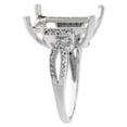 thumbnail image 3 of 14K White Gold Diamond Natural Garnet Ring Emerald-cut 16x12mm, size 5.5, 3 of 4